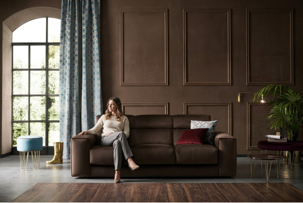 Muebles de lujo para sala de estar Sofás Sofá de 3 plazas moderno Estilo italiano de madera maciza