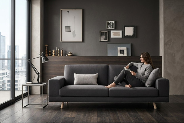 Estilo italiano Sofá de lujo para sala de estar Sofá de 3 plazas Sofá alfitalia