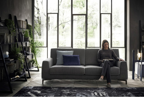 Diseño Sofá Gris 3 Plazas Moderno Tela Sofá Sofás de Tela de Lujo Alfitalia
