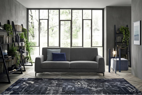 Diseño Sofá Gris 3 Plazas Moderno Tela Sofá Sofás de Tela de Lujo Alfitalia