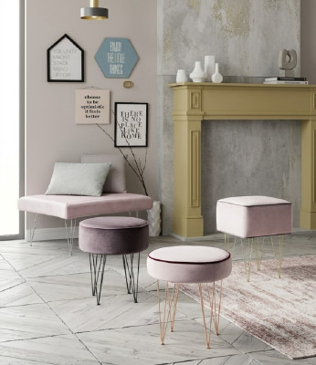 Taburete 3x Taburete Pouf Puff Taburete Pouf Textil Tela Reposapiés Otomana Italia