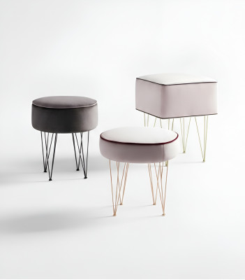 Taburete 3x Taburete Pouf Puff Taburete Pouf Textil Tela Reposapiés Otomana Italia