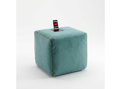 Taburete Estación de carga para teléfonos móviles Taburete acolchado Taburete otomano Pouf Reposapiés