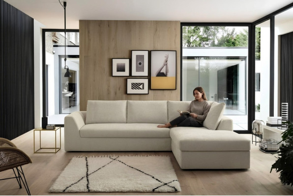 Sofá de esquina de lujo en forma de L Sofás Sofá Cuero Muebles Sofás Tela Diseño Nuevo Alfitalia