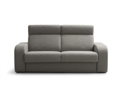 Sofá de diseño moderno de lujo de 2 plazas en tela gris de Alfitalia para sala de estar.