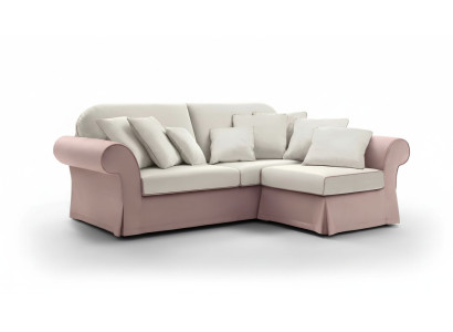 Sofá de esquina en forma de L, sofá tapizado en tela de lujo de estilo moderno para salón, muebles de Nueva alfitalia.