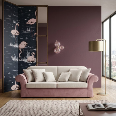 Muebles tapizados clásicos Sofás Diseño Lujo Sofá Telas Sofás Rosas de 3 plazas