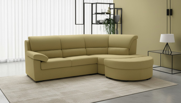 Muebles de Italia Textil Amarillo Esquina de lujo moderna Sofá en forma de L Alfitalia Moderno