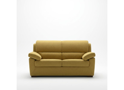 Sofá de estilo moderno italiano de 2 plazas con estructura de madera y tela para la sala de estar - Sofá Alfitalia.