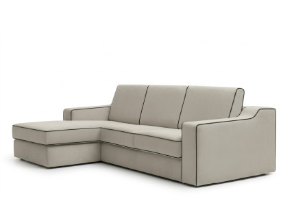 Diseño textil Sofá moderno de lujo en forma de L Alfitalia color beige.