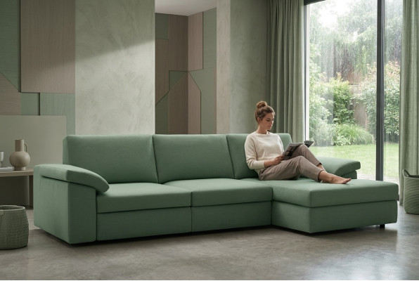 Eckcouch Sofá Sofás italianos Sofá sofás Conjunto Muebles Tela alfitalia