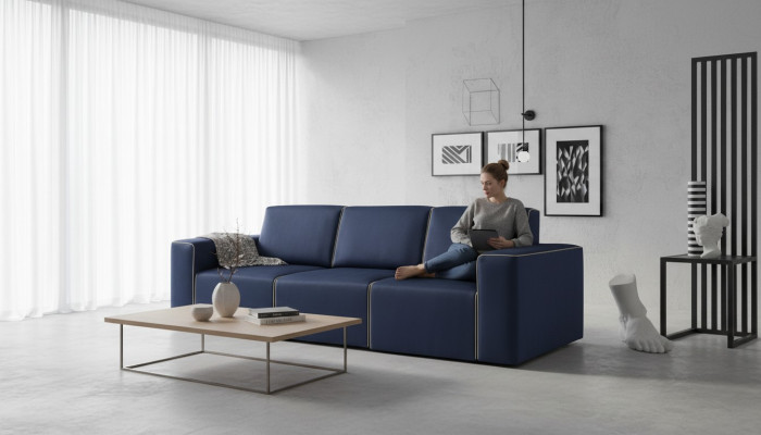 Sofá de tres plazas Diseño de tapicería Sofá moderno de 3 plazas Muebles para la sala de estar Alfitalia