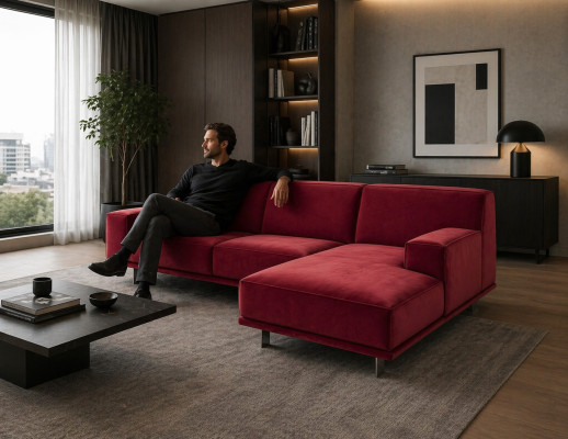 Sofá modular esquinero de tela de diseño Sofá seccional Couch Sofá alfitalia