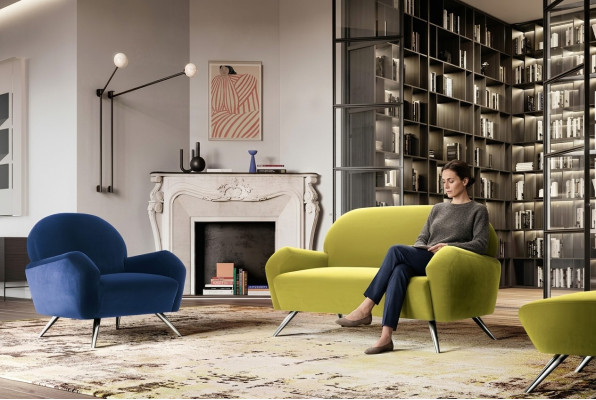 Sofá de diseño, conjunto de sofás modernos, mobiliario de oficina, juego de sofás 2+1, muebles italianos.
