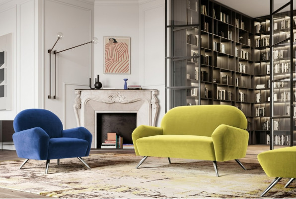 Sofá de diseño, conjunto de sofás modernos, mobiliario de oficina, juego de sofás 2+1, muebles italianos.