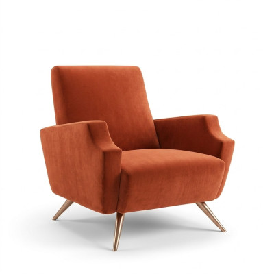 Sillón de televisión tapizado de tela de diseño de sofá de salón relajante club de una sola plaza.