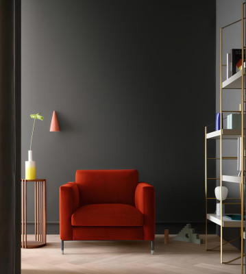 Diseño Salón Club Sillón Relax Silla Tapizado Televisión Textil Rojo Lujo Tela Nuevo