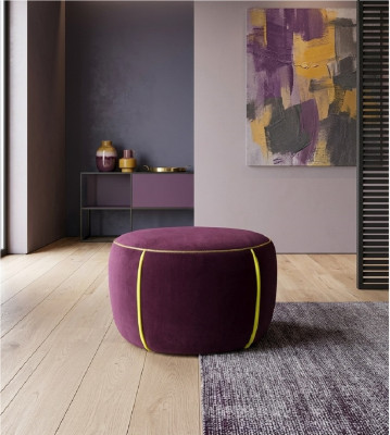 Diseño ovalado taburete puff otomano asiento textil acolchado puf