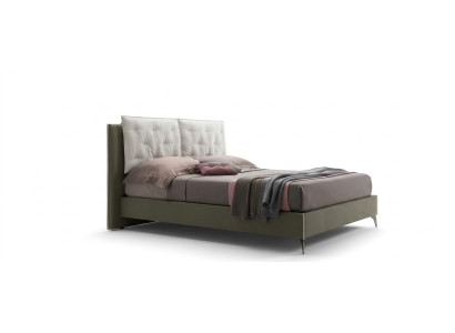 Cama de diseño Dormitorio Camas Textil Hotel Lujo Tela Tapicería Asiento Italia