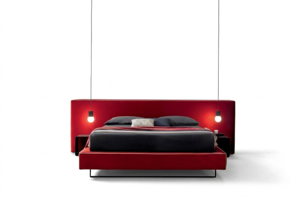 Diseño de lujo de camas dobles de hotel de tela de lujo de dormitorio de lujo cama de muebles de Italia nuevo.