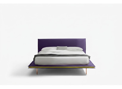 Cama de diseño 140x200cm Acolchado de lujo Camas dobles Habitación de hotel Madera Nueva