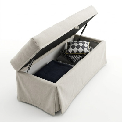 Diseño moderno de taburete Banco de estar dormir Hocker Habitación Acolchado Textil Tela