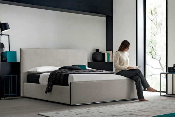 Muebles italianos diseño cama dormitorio camas cuero hotel lujo tapizado nuevo