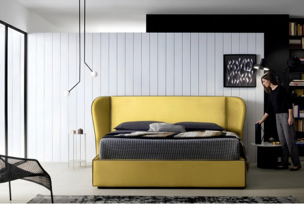 Muebles Diseño de tela Mobiliario Cama tapizada Marco Cama Lujo Cama Hotel Real