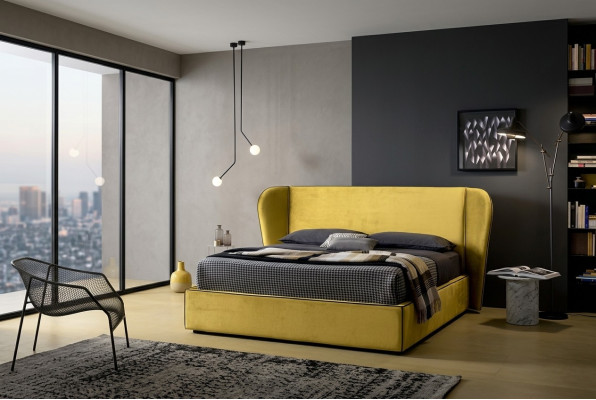 Muebles Diseño de tela Mobiliario Cama tapizada Marco Cama Lujo Cama Hotel Real