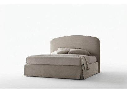Cama Acolchada de Lujo Doble Hotel Cama Matrimonial 180x200cm Muebles de Italia Cuero Textil