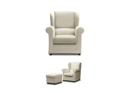 Sillón de salón, sillón de cóctel, sillón relax, sillón con reposabrazos y puff, sillón de club.