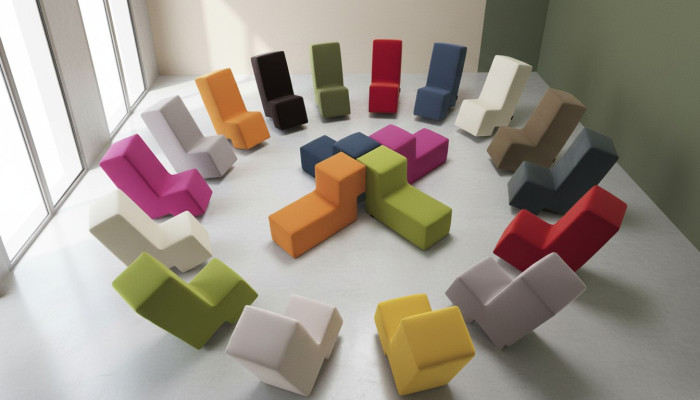 Taburete otomano Chaise longue Banco Sofá Muebles para sala de estar Tapizado Pies Italia