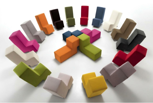 Taburete otomano Chaise longue Banco Sofá Muebles para sala de estar Tapizado Pies Italia