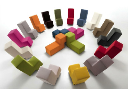 Taburete otomano Chaise longue Banco Sofá Muebles para sala de estar Tapizado Pies Italia