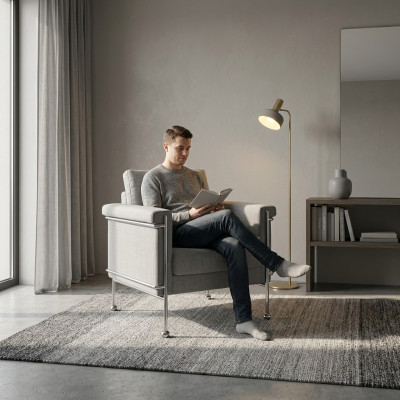 Diseño Relax Club Sillón Lounge Sofá de 1 plaza Silla de televisión Sofá tapizado en tela
