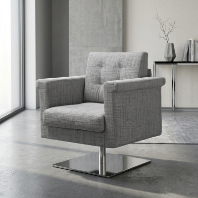 Diseño sofá salón tela asiento gris mueble asiento individual silla tela relajante asiento.