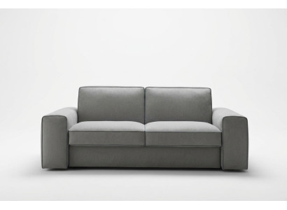 Sofá de diseño de tres plazas, patrón de tapicería, sofá moderno de tres plazas, muebles de sala, asiento gris.