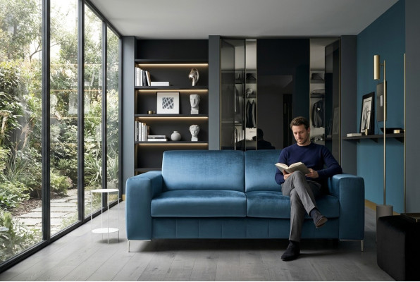 Diseño sofá de tres plazas tapizado sofá de tres plazas muebles de sala de estar Italia muebles