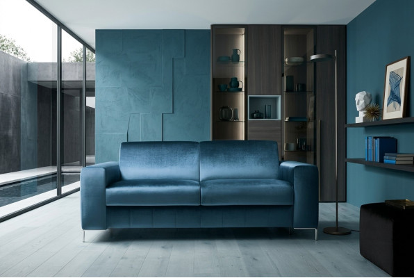 Diseño sofá de tres plazas tapizado sofá de tres plazas muebles de sala de estar Italia muebles