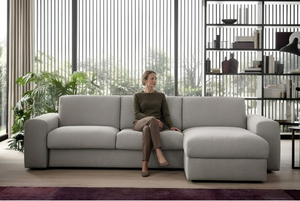 Muebles de salón esquineros sofá sofá tapizado Alfitalia sofá esquinero tela en forma de L