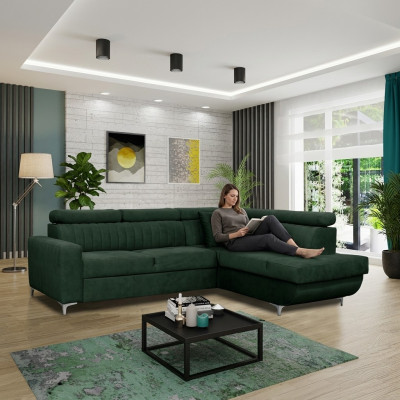 Sofás en forma de L de tela Sofá Esquina Asiento Sofá Sala de estar moderno Sofá verde Muebles