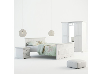 Diseño de dormitorio cama 2x mesitas de noche armario conjunto nuevo 180x200cm 4 piezas