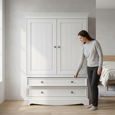 Armario clásico XXL muebles dormitorio armario armarios puertas de casa de campo.
