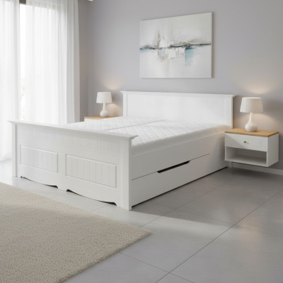 Lit Rembourrage Design Holzbetten Double Lits Blanc 180x200 Sommeil Chambre  Cama de diseño acolchada de madera doble blanca 180x200 dormitorio de sueño.