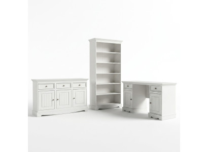 Mueble de secretaria estilo colonial, escritorio armario estantería mesa madera mesas nuevo 3 piezas.