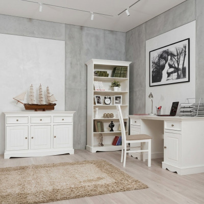 Escritorio de casa de campo muebles oficina muebles de oficina madera maciza mesa de oficina blanco