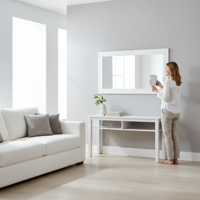 Espejo de campo rectangular con marco de madera Espejo de pared xxl Casa de campo Nuevo