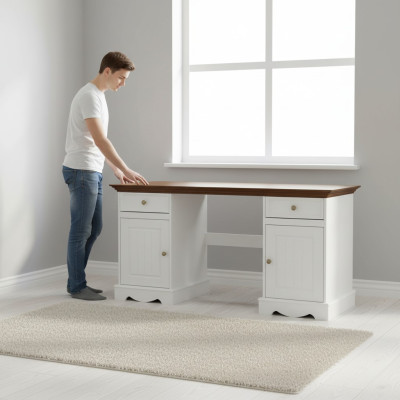 Escritorio Diseño Italiano Estilo Muebles Clásico Lujo Oficina Mesa Silla Casa de Campo