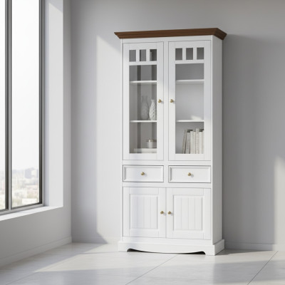 Vitrina mueble de vidrio Armario de vidrio Vitrina clásica Vitrina de esquina clásica Armario de esquina de cristal de madera