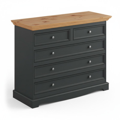 Cómoda de lujo, cómodas de diseño campestre, muebles tapizados de madera, consola negra.